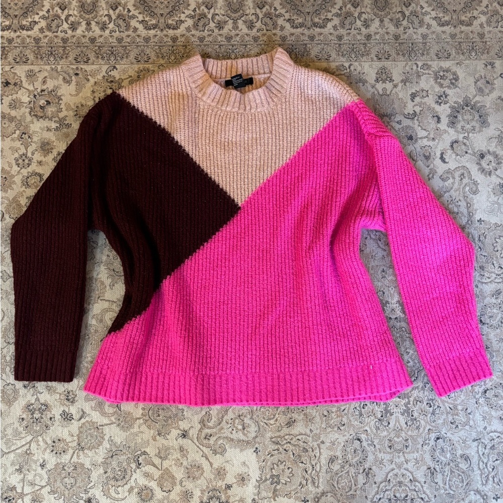 Colorblock Pink and maroon Sweater